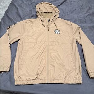Brixton Beige Hooded Windbreaker Jacket